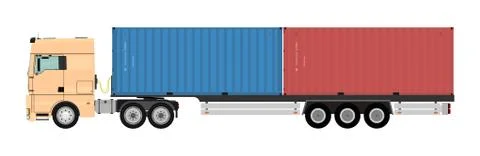 Truck with container. Stock Illustration