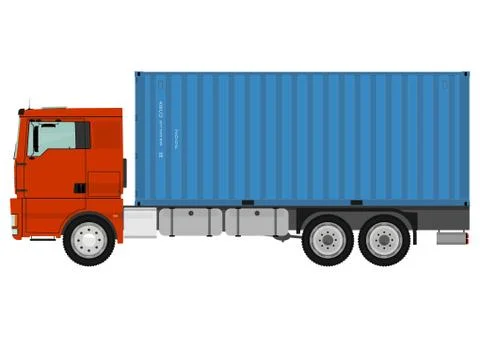 Truck with container. Stock Illustration