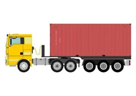 Truck with container. Stock Illustration