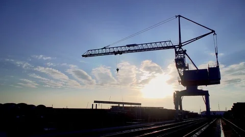 Truck crane in operation Видео 83359616
