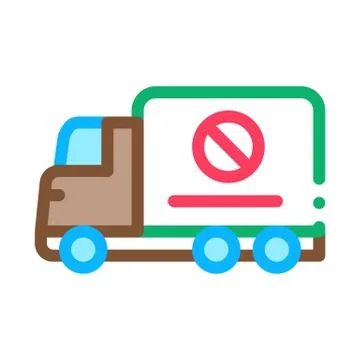 Truck Cross Mark Icon Vector Outline Illustration Stock Illustration