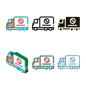 Truck cross range mark icon vector outline 스톡 일러스트