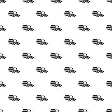 Truck delivering cargo seamless pattern background design Stock Illustration