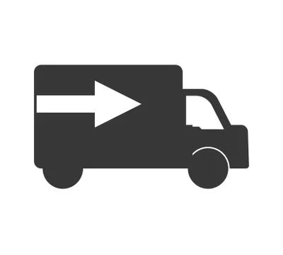 Truck delivery shipping silhouette icon. Vector graphic Stock Illustration