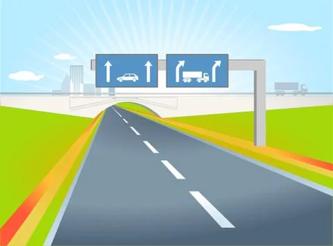 Truck direction Stock Illustration