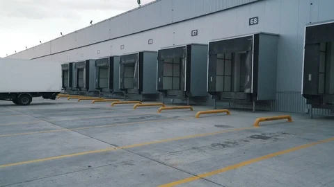 Truck docking with logistic terminal Stock Footage 121181390