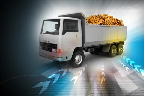 Truck with Dollar money Stock Illustration