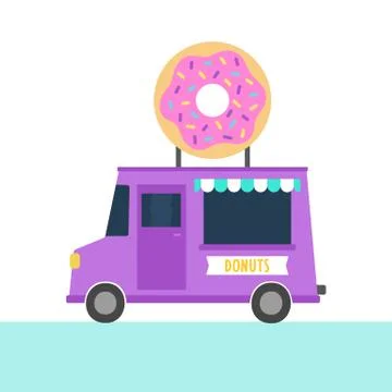 Truck with donuts. Stock Illustration