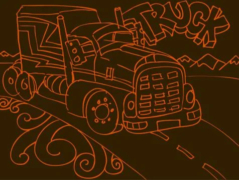 Truck doodle Stock Illustration