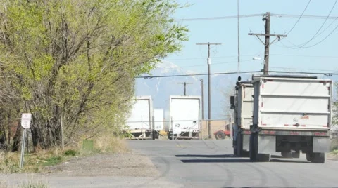 Truck down lonely road Stock Footage 48467024