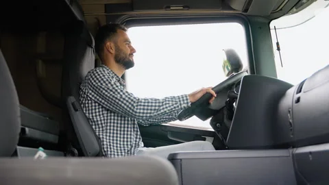 Truck driver preparing for the next destination Stock Footage 251840564