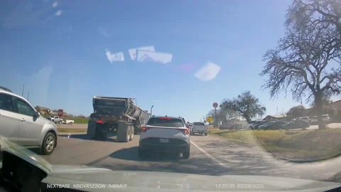 Truck Driver Pulled Over For Driving on Shoulder, Alvarado, Texas, USA - 28 Feb  Vídeo Stock 304000190