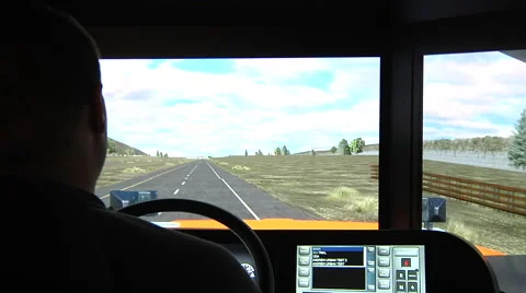 Truck Driver Simulator Training Stock Footage 44133809