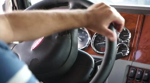 Truck Driver Steering 库存影片 42579230
