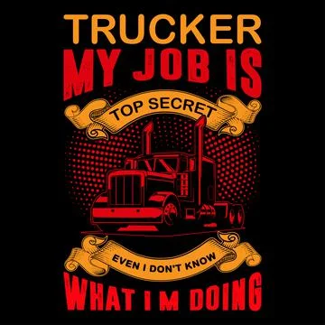 Truck driver Typography T-shirt Vector Design Stock Illustration