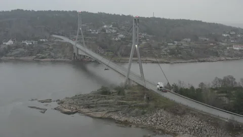 Truck driving on bridge Stock Footage 168818346
