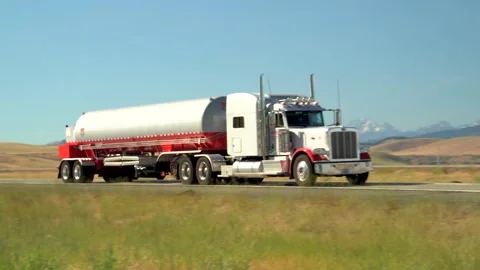Truck driving on freeway Stock Footage 156773491