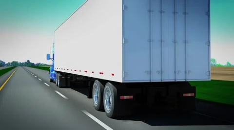 Truck driving on the highway - seamless loop Stock Footage 48669428
