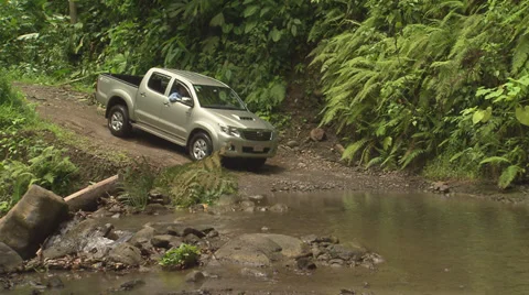 Truck Driving Through Mud Stock Footage 32628638