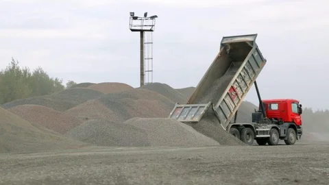 Truck dumps rubble Stock Footage 112937680