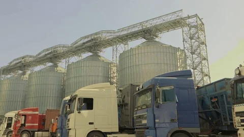 Truck, elevator, wheat, trailer, loading, harvest, grain, equipment, unloading,  Stock Footage 116270408