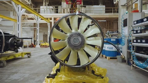 Truck engine installation, Factory engine installation Stock Footage 304664469