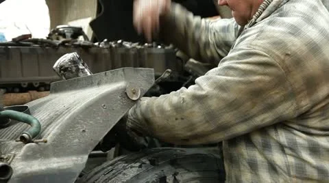 Truck Engine Repair Stock Footage 22329430