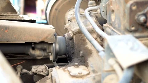 Truck engine spin Video stock 96453163