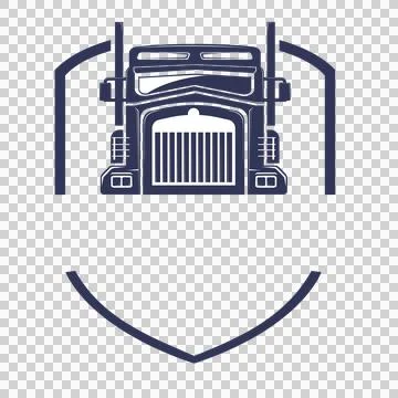 Truck Front Shield Emblem and Framing cab line art Stock Illustration
