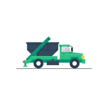 Truck with garbage container Stock Illustration