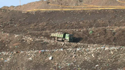 Truck on the garbage dump Stock Footage 461976