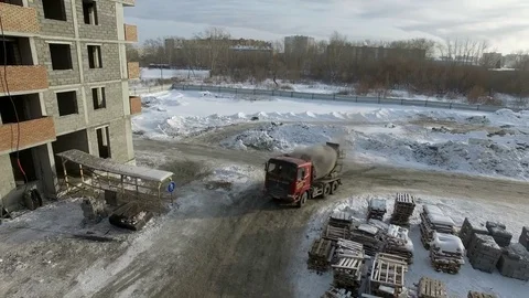 Truck glides on the ice Stock Footage 82044061