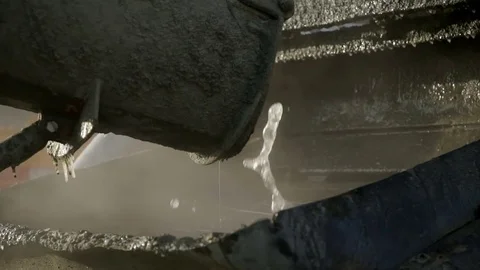 Truck is going to pour the solution out of the concrete mixer Stock Footage 82134091