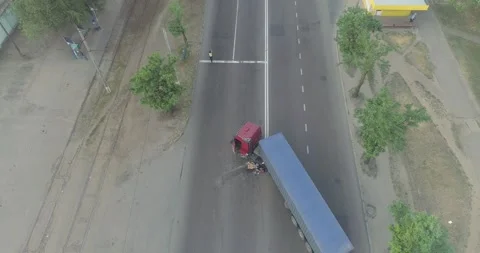 The truck had an accident Stock Footage 134886086