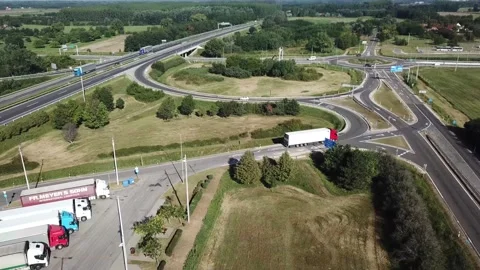 Truck Highway Drone 스톡 동영상 178993236