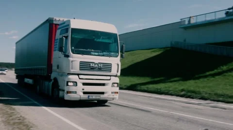 Truck on Highway Stock Footage 49912573