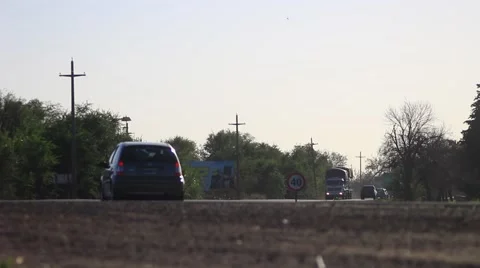 Truck on the highway Stock Footage 55347779