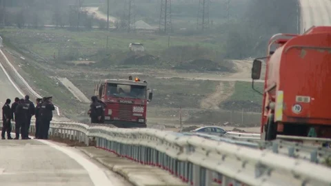 Truck on a highway Stock-Footage 71097864