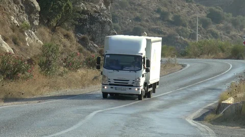 Truck On A Hillside Road Stock Footage 104983005