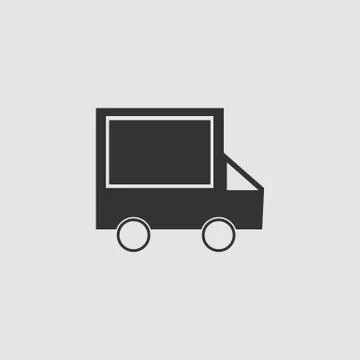 Truck icon flat. Stock Illustration