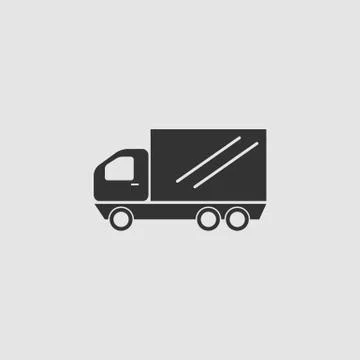 Truck icon flat. Stock Illustration