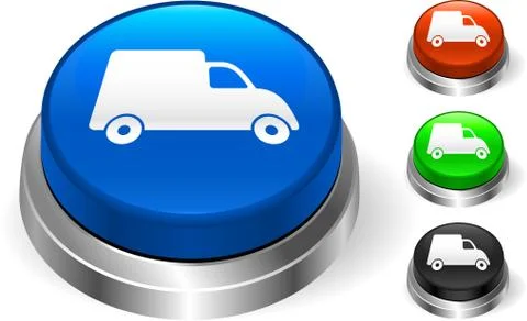 Truck Icon on Internet Button Illustrazione stock