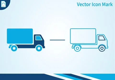 Truck icon outline and solid two versions separate. Ilustración de archivo