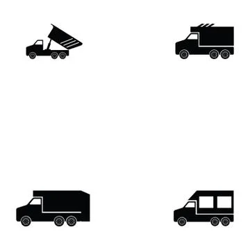 Truck icon set Stock Illustration