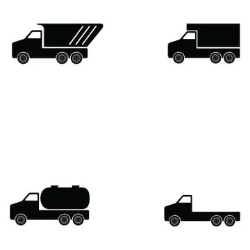 Truck icon set Illustrazione stock
