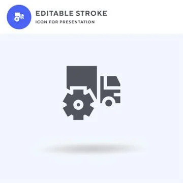 Truck icon vector, filled flat sign, solid pictogram isolated on white, logo Ilustración de archivo