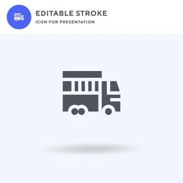 Truck icon vector, filled flat sign, solid pictogram isolated on white, logo Stock Illustration