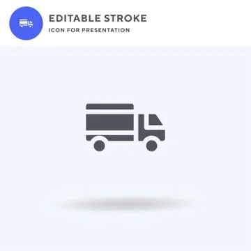 Truck icon vector, filled flat sign, solid pictogram isolated on white, logo  イラスト素材