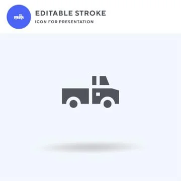 Truck icon vector, filled flat sign, solid pictogram isolated on white, logo Ilustración de archivo