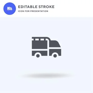 Truck icon vector, filled flat sign, solid pictogram isolated on white, logo Stock Illustration
